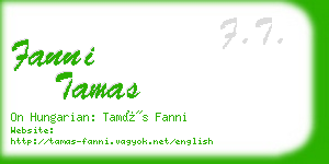 fanni tamas business card